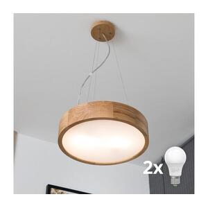 BRILAGI - LED csillár kábelen CARVALHO 2xE27/15W/230V tölgy, átmérő 37 cm 8590828606765 kép