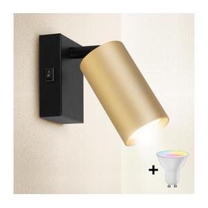 BRILAGI -LED Fényerőszabályozható falra szerelhető spotlámpa SELE 1xGU10/4, 8W/230V fekete/arany BG1375+AI2382 kép