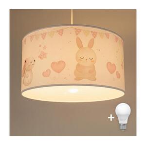 BRILAGI - LED gyerekszoba függőlámpa zsinóron BOBO 1xE27/60W/230V Ø 35 cm fehér/nyuszik 8590828051404 kép