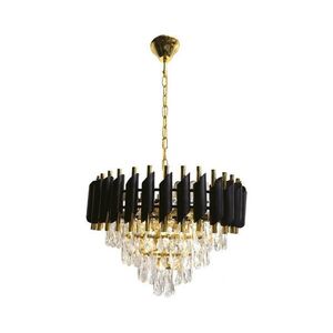 Láncos csillár CRISTAL 7xE14/10W/230V átm. 48 cm fekete/arany ML2582 kép