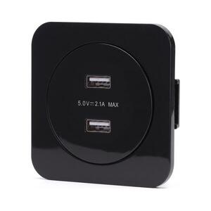 B.V. - USB tápaljzat kerettel 2x USB-A fekete AI2773+AI2772 kép
