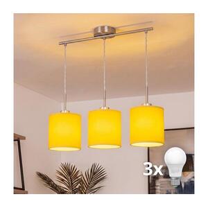 BRILAGI - LED csillár kábelen NUBILA 3xE27/60W/230V sárga EG32521+3xBG2452 kép