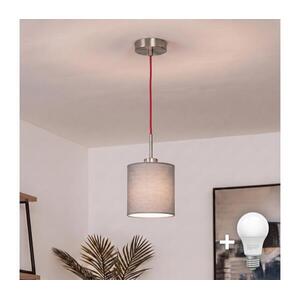 BRILAGI - LED függeszték zsinóron NUBILA 1xE27/60W/230V átm. 14 cm piros/világosszürke EG32516+BG2454 kép