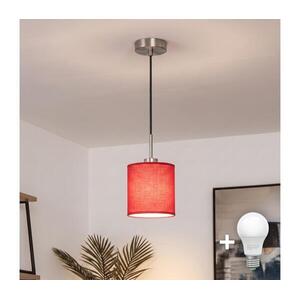 BRILAGI - NUBILA LED függeszték zsinóron 1xE27/60W/230V, Ø 14 cm, fekete/piros EG32517+BG1578 kép