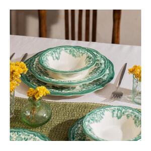 24 darabos étkészlet, fehér/zöld, porcelán 667PRS1153 kép