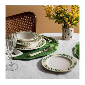 24 részes porcelán étkészlet – fehér/zöld/sárga 667PRS1108 kép