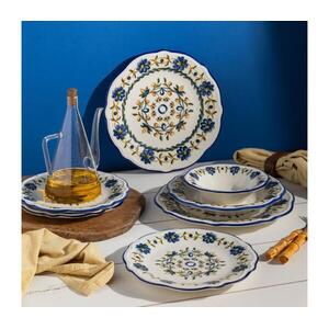 24 darabos porcelán étkészlet – fehér/kék/sárga 667PRS1119 kép
