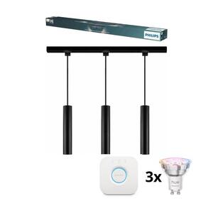 Philips-LED dimmelhető kábeles függeszték sínes EASYLINK HUE rendszerhez 3xGU10/4, 7W/230V+Hue híd P7614+3xP7029+P1408 kép