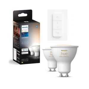 SZETT 2x dimmelhető LED izzó Philips Hue White Ambiance GU10/4, 2W/230V + fényerőszabályzó P6173+P4252 kép