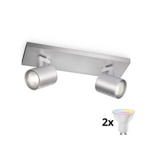 Philips - LED RGBW Dimmelhető spotlámpa RUNNER 2xGU10/6, 5W/230V matt króm P2332+2xAI0589 kép