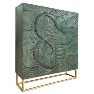 SNAKE türkiz mangófa tálalószekrény 120cm kép