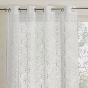 Art deco mintás voile függöny, fűzőlyukakkal kép