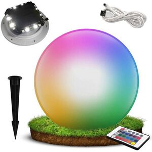 Aca Lighting napelemes LED gömb, vízálló, RGB+W 35 cm, távirányító, Li-FePO4 18 A kép