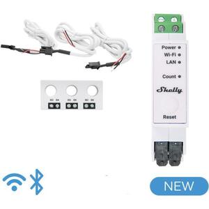 Shelly Pro 3EM 3CT63, fogyasztásmérő 3 db 63A áramváltóval, WiFi, LAN kép