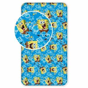 Jerry Fabrics SpongyaBob Kockanadrág lepedő, kék, 90×200×25 cm kép