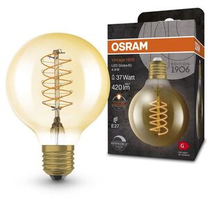 OSRAM Dimmelhető LED izzó, VINTAGE, E27, 4, 8 W, GLOBE, meleg fehér kép
