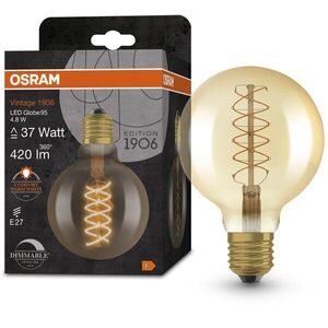 OSRAM Dimmelhető LED izzó, E27, 4, 8 W, VINTAGE GLOBE, meleg fehér kép