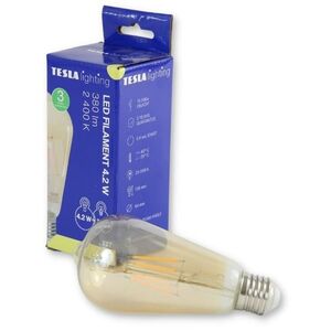 Tesla - LED izzó CONE BULB VINTAGE, E27, 4, 2 W, 230 V, 380 lm, 25000 h, 2400K, 360°, arany kép