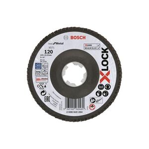 BOSCH 2608619204, X571, Best for Metal, X-LOCK, hajlított változat, Ø 125 mm, G 120 kép