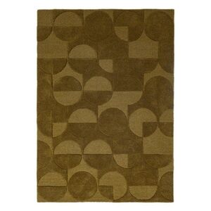 Sötétzöld kézi szövésű gyapjú szőnyeg 120x170 cm Gigi – Flair Rugs kép