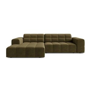 Khaki bársony sarokkanapé (bal oldali-heverő résszel) Chicago – Cosmopolitan Design kép