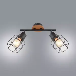 Lámpa 54037-2 Fekete és barna LS2 kép