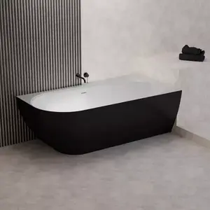 Kád Nelza 175x82 balos konglomerátum fekete/fehér matt kép