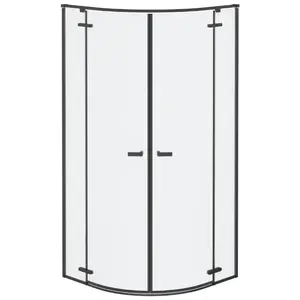 Zuhanykabin félköríves Delta2 90x90195 black kép