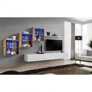 Nappali bútor Switch XVIII üveg +LED Wotan/fehér kép