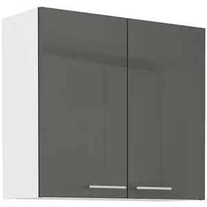 Konyhaszekrény Lara 80g-72 2f Mdf szürke fényes kép