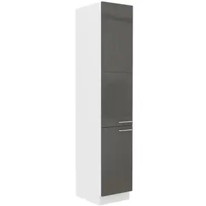 Konyhaszekrény Lara 40dk-210 2f Bb Mdf szürke fényes kép