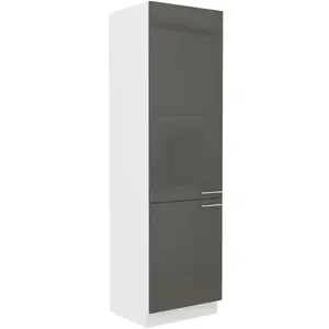 Konyhaszekrény Lara 60dk-210 2f Bb Mdf szürke fényes kép