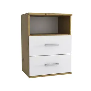 Éjjeliszekrény Goda III 2S artisan/fehér kép