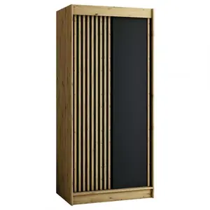 Szekrény Lamelo 100 Tölgy Artisan/fekete kép
