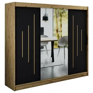 Szekrény Halifax Y1 250 Tölgy Artisan/fekete/Tükör kép