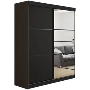 Szekrény Retro 138 4L grafit/ fekete ajtók kép