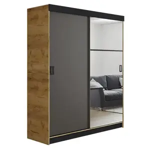Szekrény Retro 138 5L craft/ grafit ajtók kép