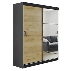 Szekrény Retro 138 5L grafit/ craft ajtók kép