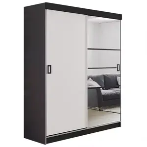 Szekrény Retro 138 6L grafit/ fehér ajtók kép