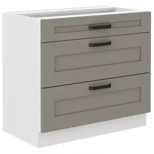 Konyhaszekrény Luna claygrey/fehér 80D 3S BB kép