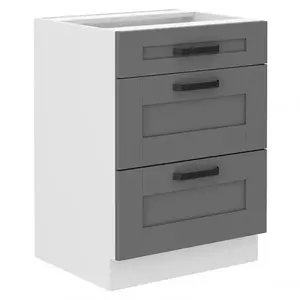 Konyhaszekrény Luna dustgrey/fehér 60D 3S BB kép
