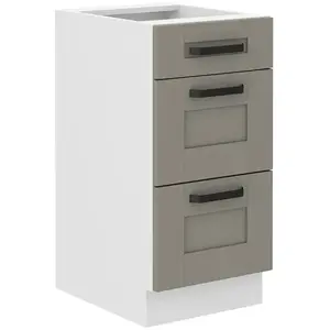 Konyhaszekrény Luna claygrey/fehér 40D 3S BB kép