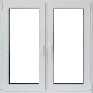 Ablak kétszárnyú szimmetrikus 116, 5x113, 5cm fehér/arany tölgy kép