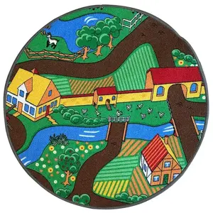 Szőnyeg Kids Farm 0, 8/0, 8 kerek zöld kép