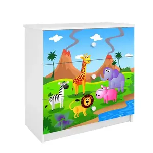 Komód gyermek számára Babydreams fehér – Safari kép