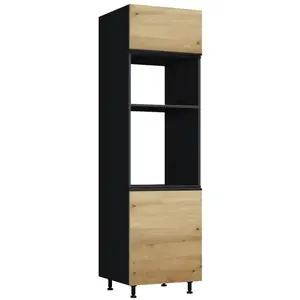 Konyhaszekrény Industry D60 KU fekete/artisan kép