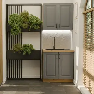 Konyhabútor Stilo Dustgrey/Artisan 80cm Munkalap nélkül kép