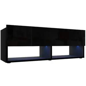 Szekrény RTV Izumi 105 BL fekete mat/fényes kép