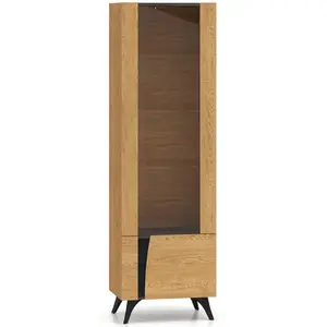 Vitrin Toscania 02p Milton tölgy Dune/Fekete kőris/üveg kép