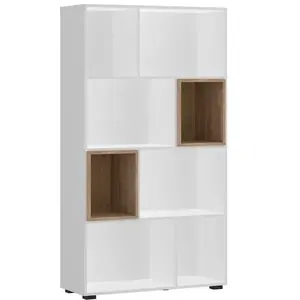 Regál Marlow MRLR01 fehér alpesi/tölgy honey castello kép